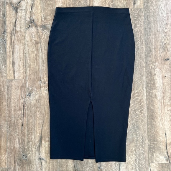 Active USA Black Midi Stretch Fitted Bodycon Pencil Skirt - Picture 5 of 15